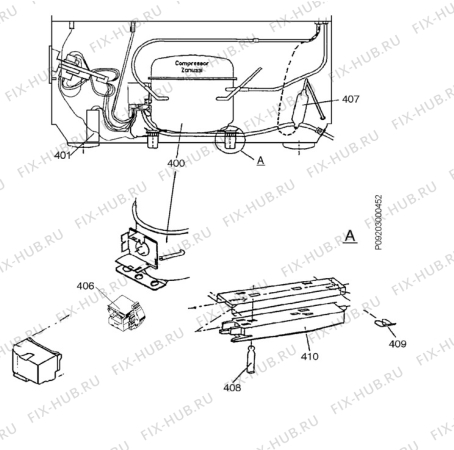 Взрыв-схема холодильника Zanussi ZCF310 - Схема узла Cooling system 017